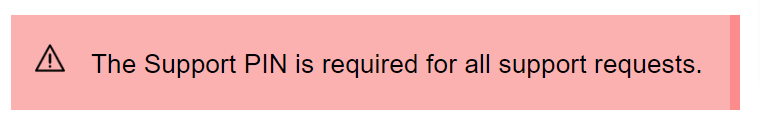 The Support Center menu in the WebGee client area