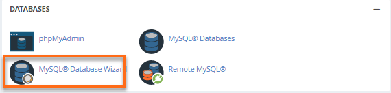 The MySQL Database Wizard in cPanel