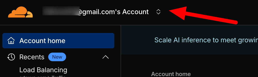 The account selector