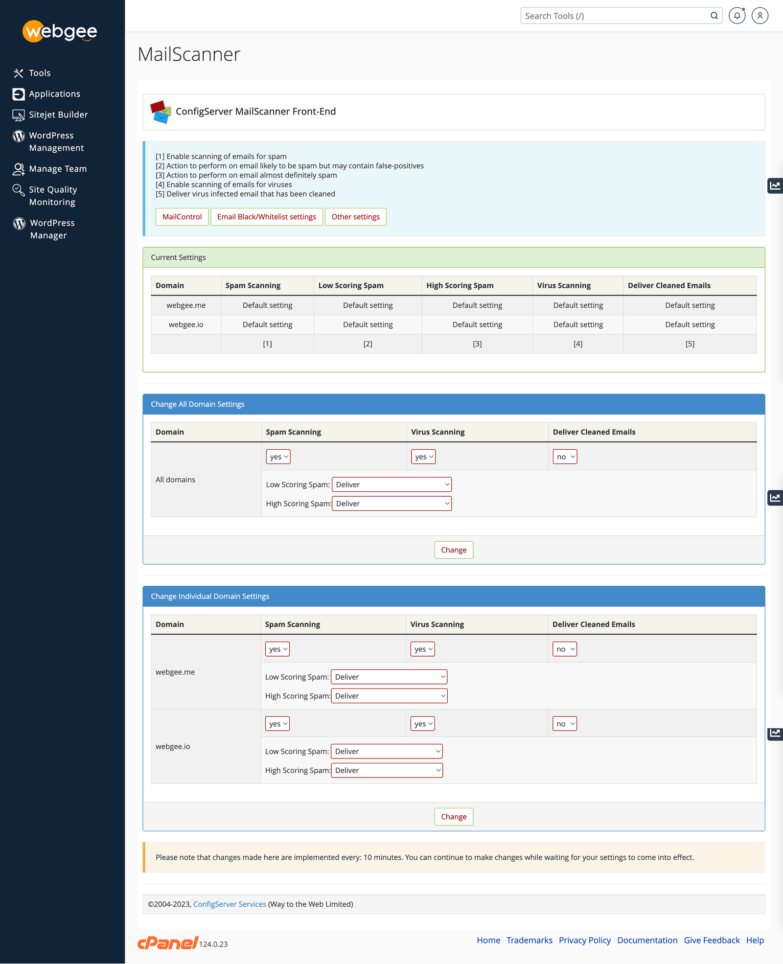 Configuration Screen