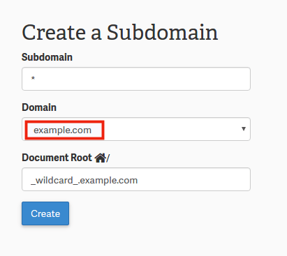 The domain selector