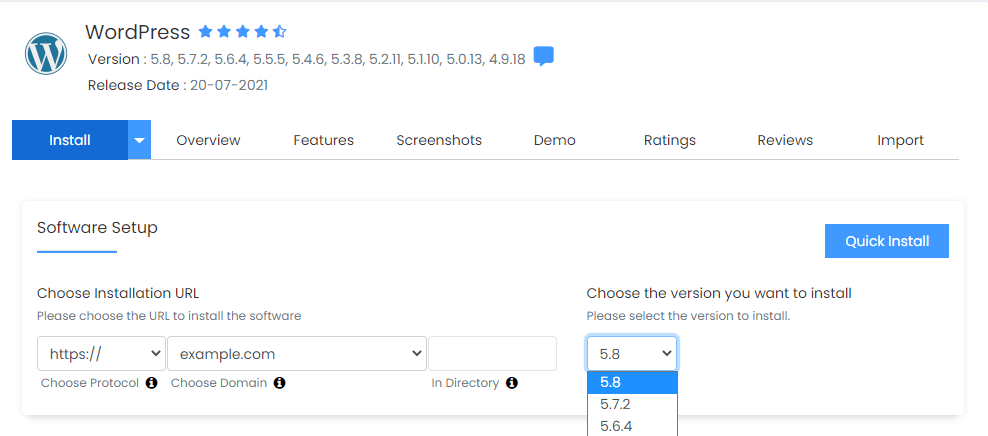 The Software Setup section