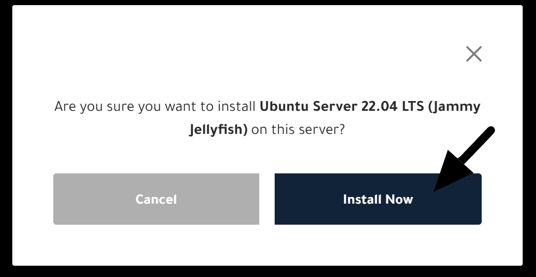 The installation confirmation prompt