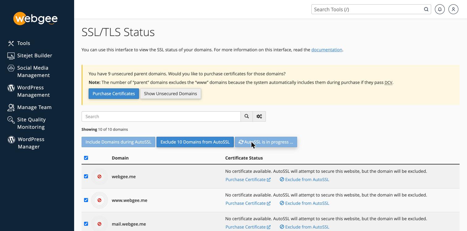 AutoSSL in progress